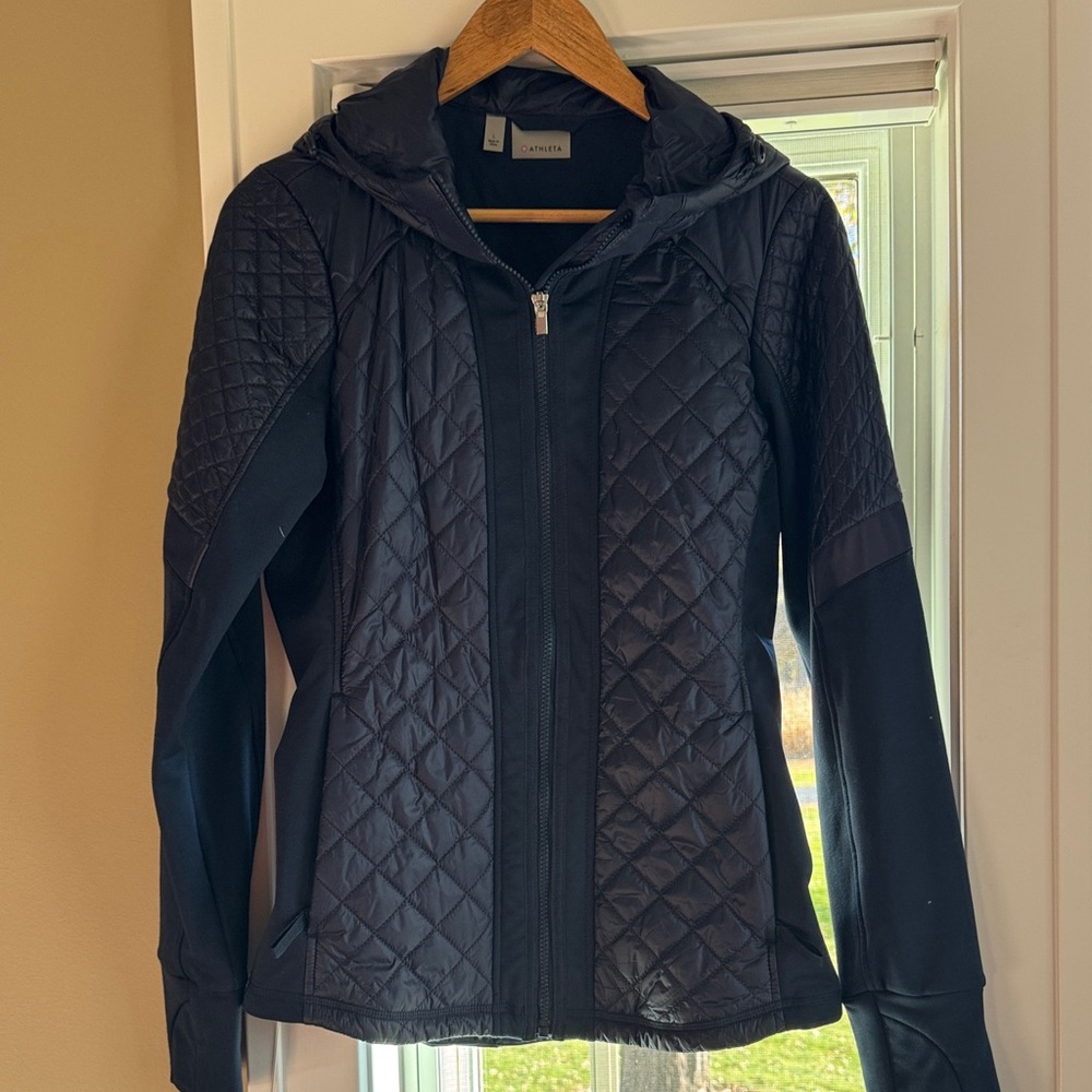 Athleta Navy Quilted Puffer Jacket